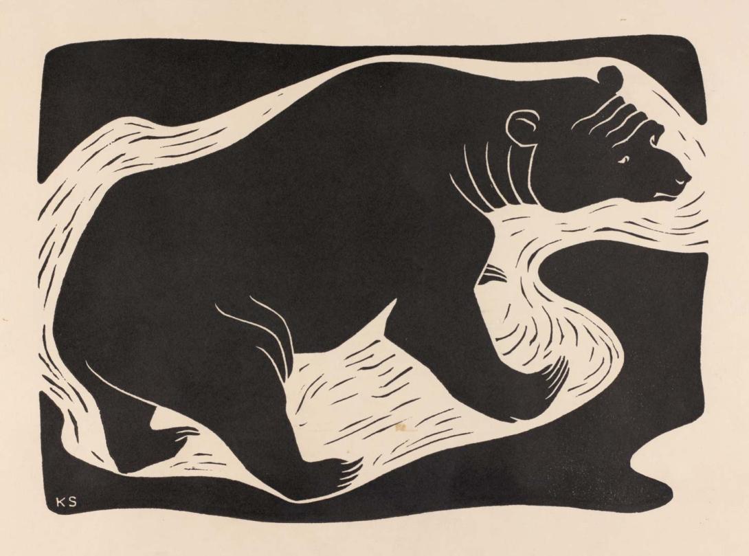 Artwork Malayan bear this artwork made of Linocut on wove paper, created in 1939-01-01