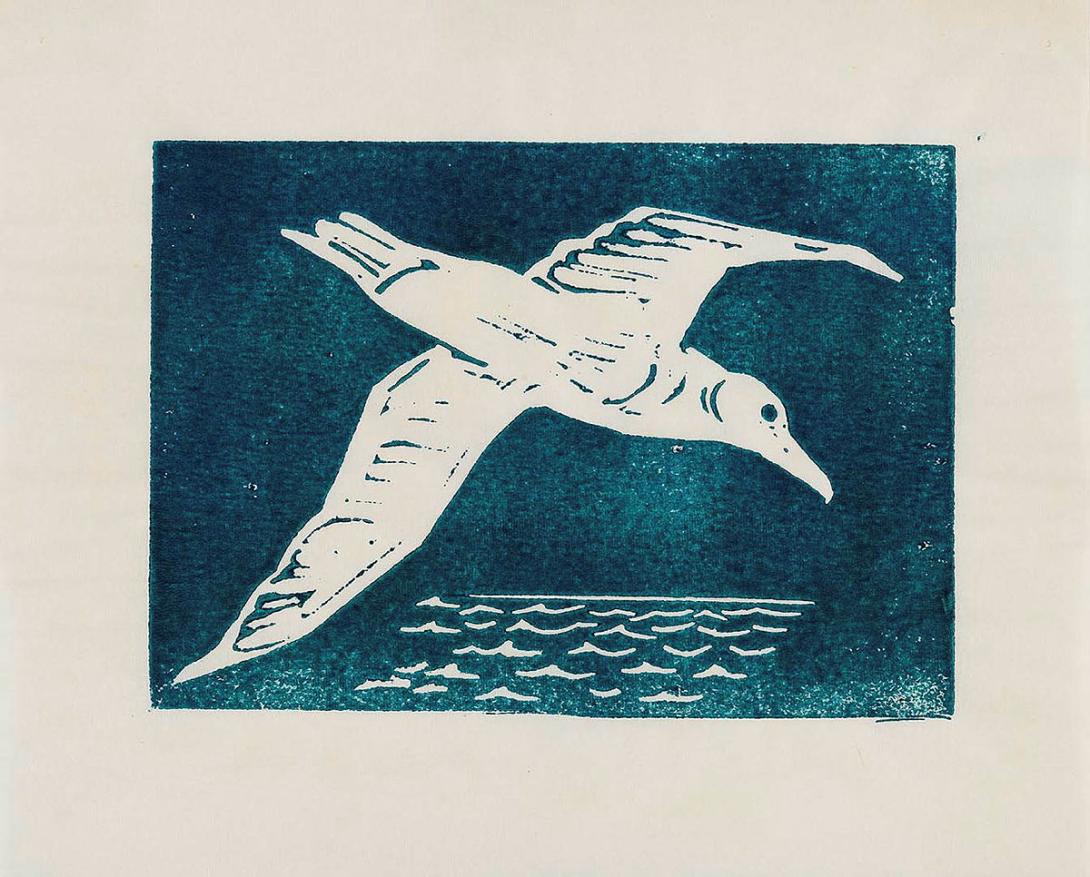 Artwork (Bird) this artwork made of Linocut on paper, created in 1950-01-01