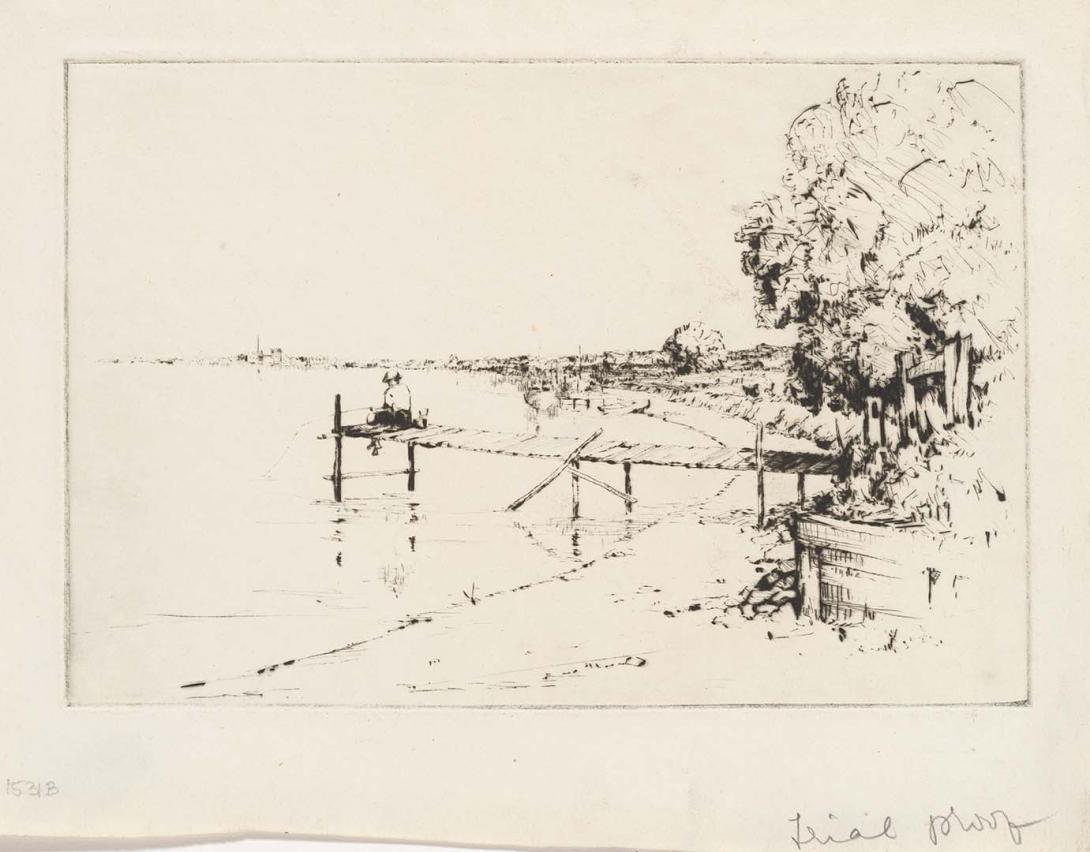 Artwork Jetty, Hamilton this artwork made of Drypoint on cream, handmade, wove paper, created in 1932-01-01