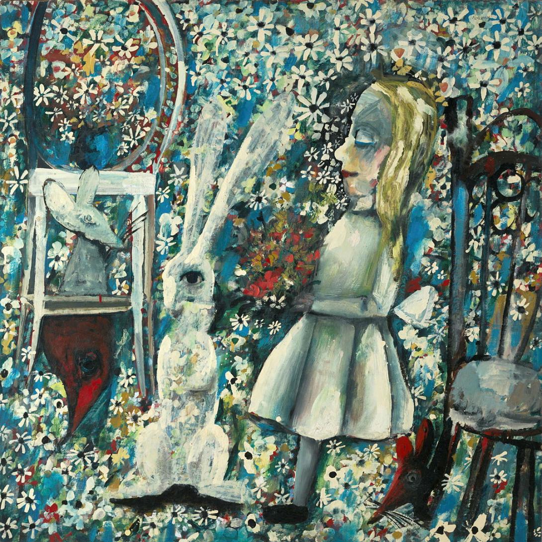 Artwork The Blue Alice this artwork made of Tempera, oil and household enamel on composition board, created in 1956-01-01