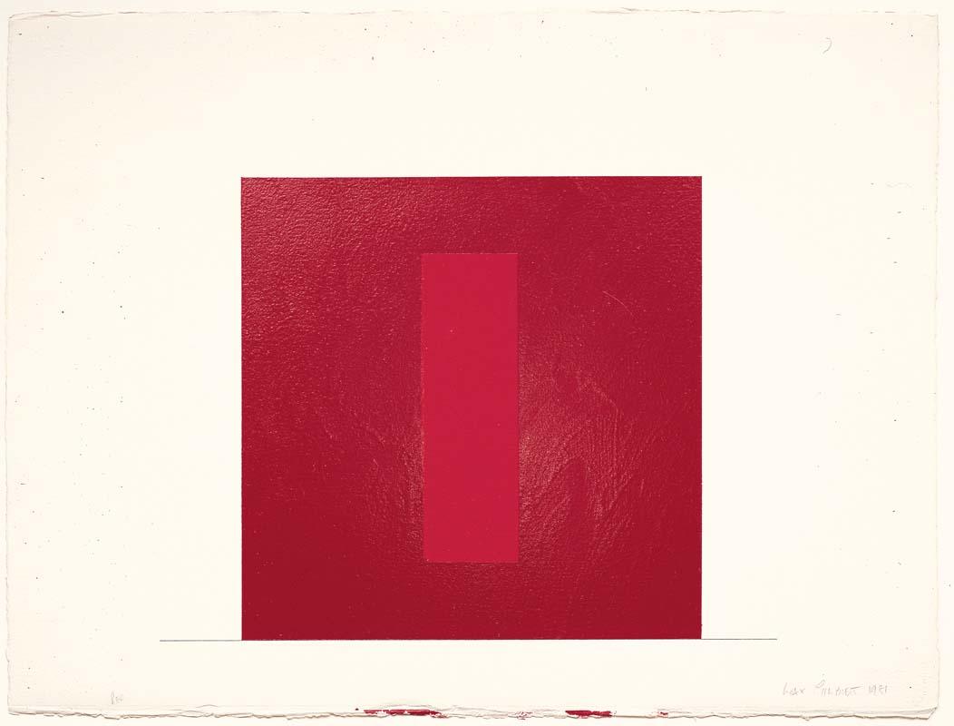 Artwork Red this artwork made of Synthetic polymer paint and pencil on Arches Veritable paper, created in 1981-01-01