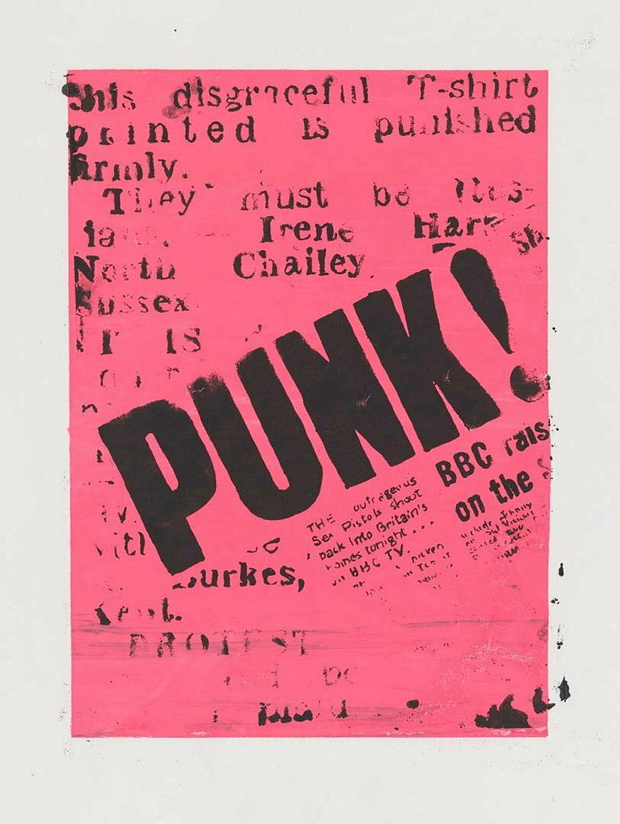 Artwork Punk this artwork made of Screenprint, printed in colour, from multiple stencils on paper, created in 1979-01-01