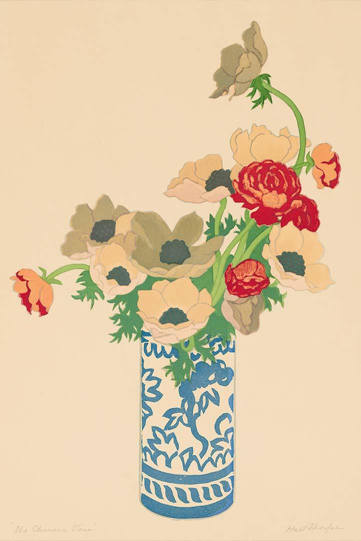Artwork The Chinese vase this artwork made of Colour woodcut on paper, created in 1925-01-01