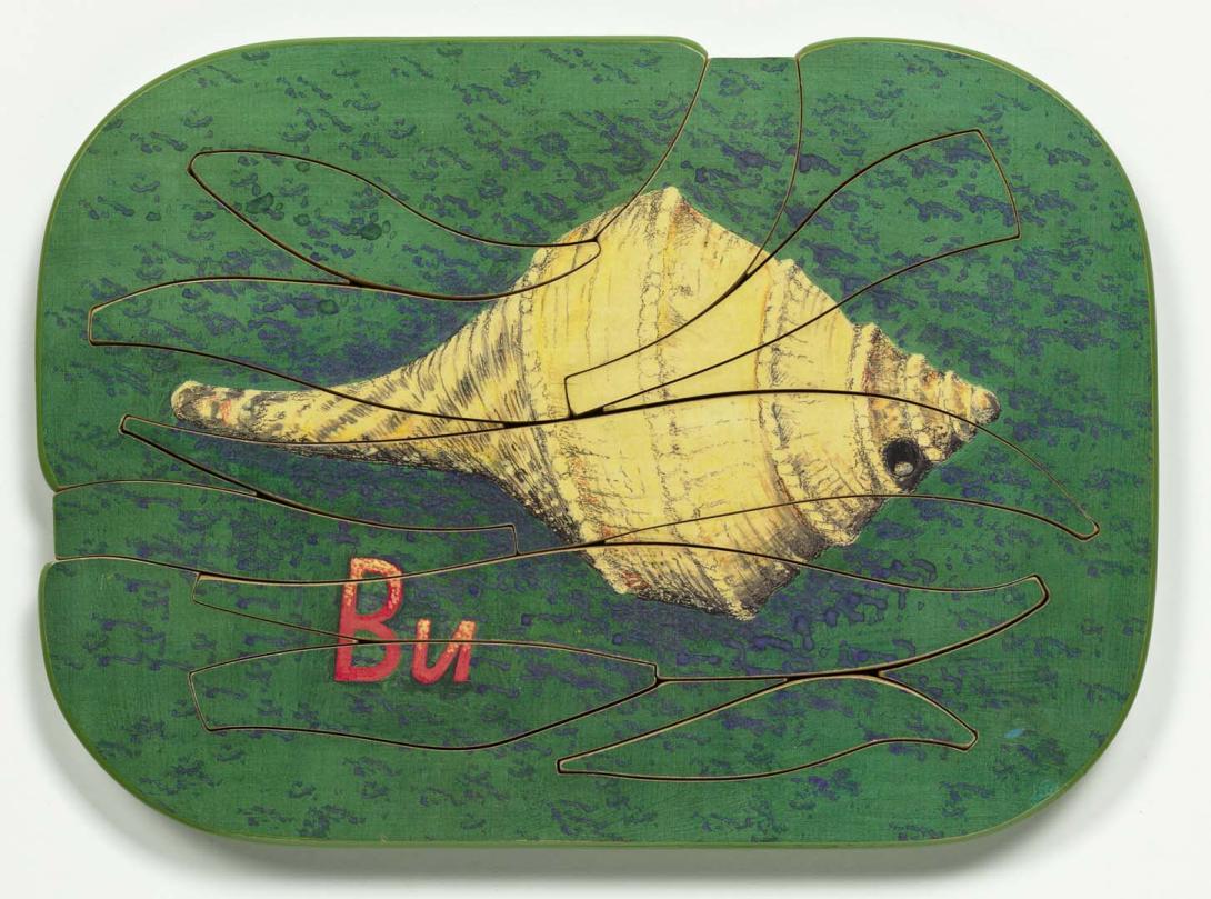 Artwork Bu (Conch shell) this artwork made of Colour laser copy, varnish and paint on composition board, created in 1991-01-01