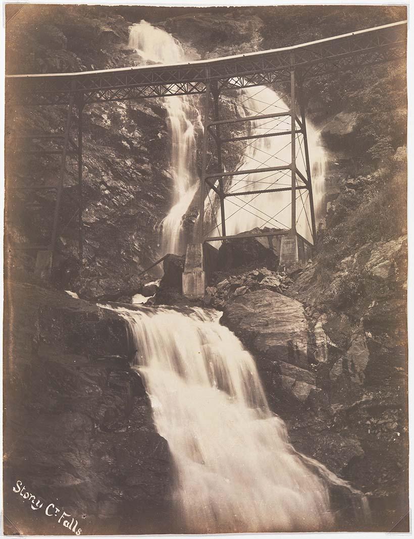 Artwork Stony Creek Falls this artwork made of Albumen photograph on paper, created in 1891-01-01