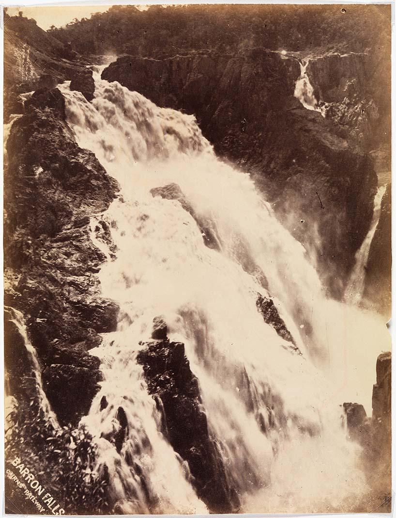 Artwork Barron Falls, Cairns railway this artwork made of Gelatin silver photograph on paper, created in 1890-01-01