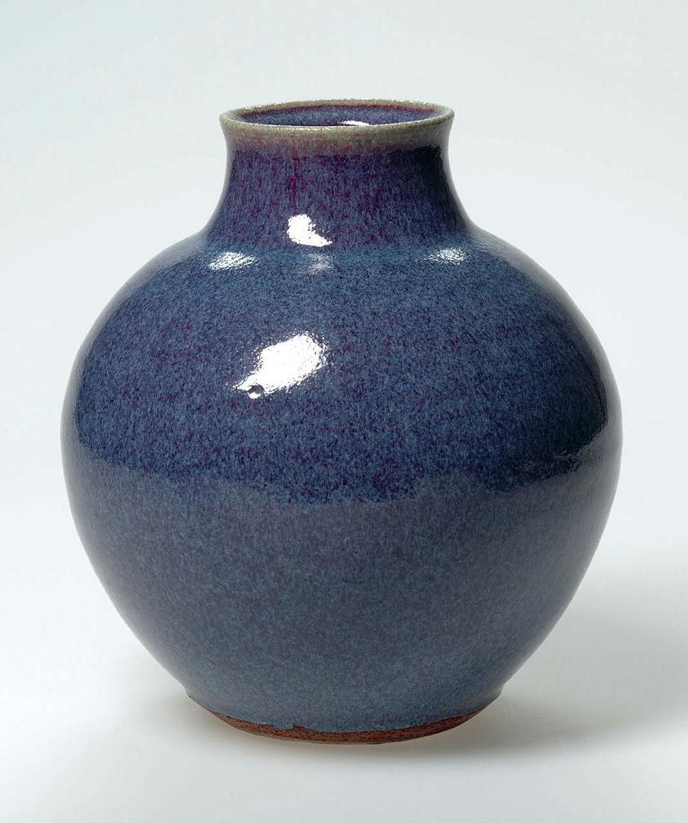 Artwork Vase this artwork made of Stoneware, wheelthrown, with purple/blue chün-type glaze, created in 1968-01-01