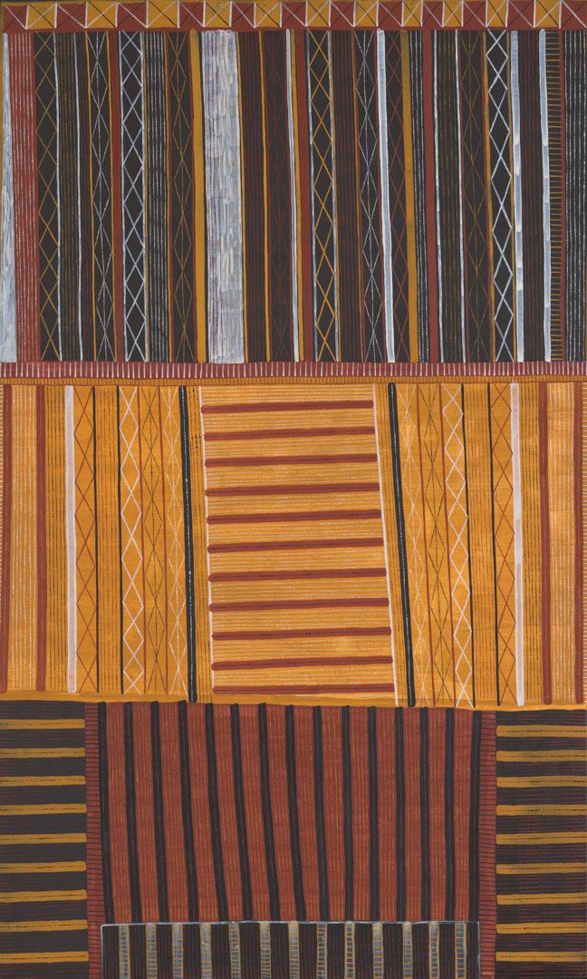 Artwork Pwoja (Pukumani body paint design) this artwork made of Natural pigments on canvas, created in 2005-01-01
