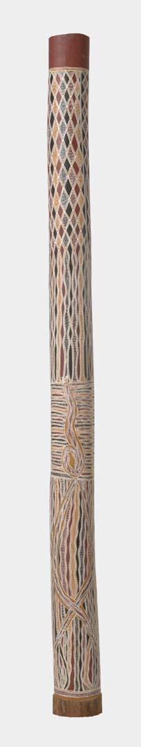 Artwork Dhanbarr (Hollow log memorial pole) this artwork made of Wood with natural pigments, created in 2004-01-01