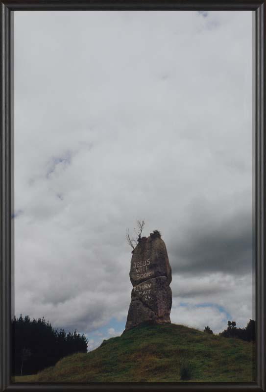 Artwork Near Rotorua (Rock) (from 'The Homely' series 1997-2000) this artwork made of Type C photograph on paper mounted on foam board, created in 1999-01-01