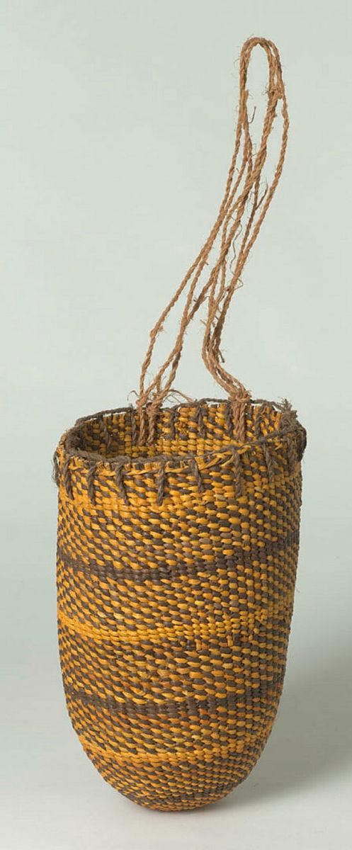 Artwork Burlurpurr (Conical basket) this artwork made of Twined pandanus palm leaf with natural dyes, created in 2006-01-01