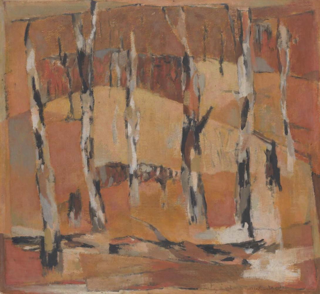Artwork Burnt landscape no. 1 (After the fire) this artwork made of Oil on cardboard, created in 1953-01-01