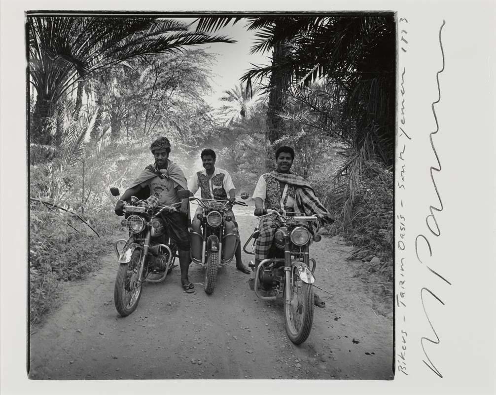 Artwork Bikers, Tarim Oasis, South Yemen (from 'Indian Ocean Journals') this artwork made of Gelatin silver photograph on paper, created in 1993-01-01