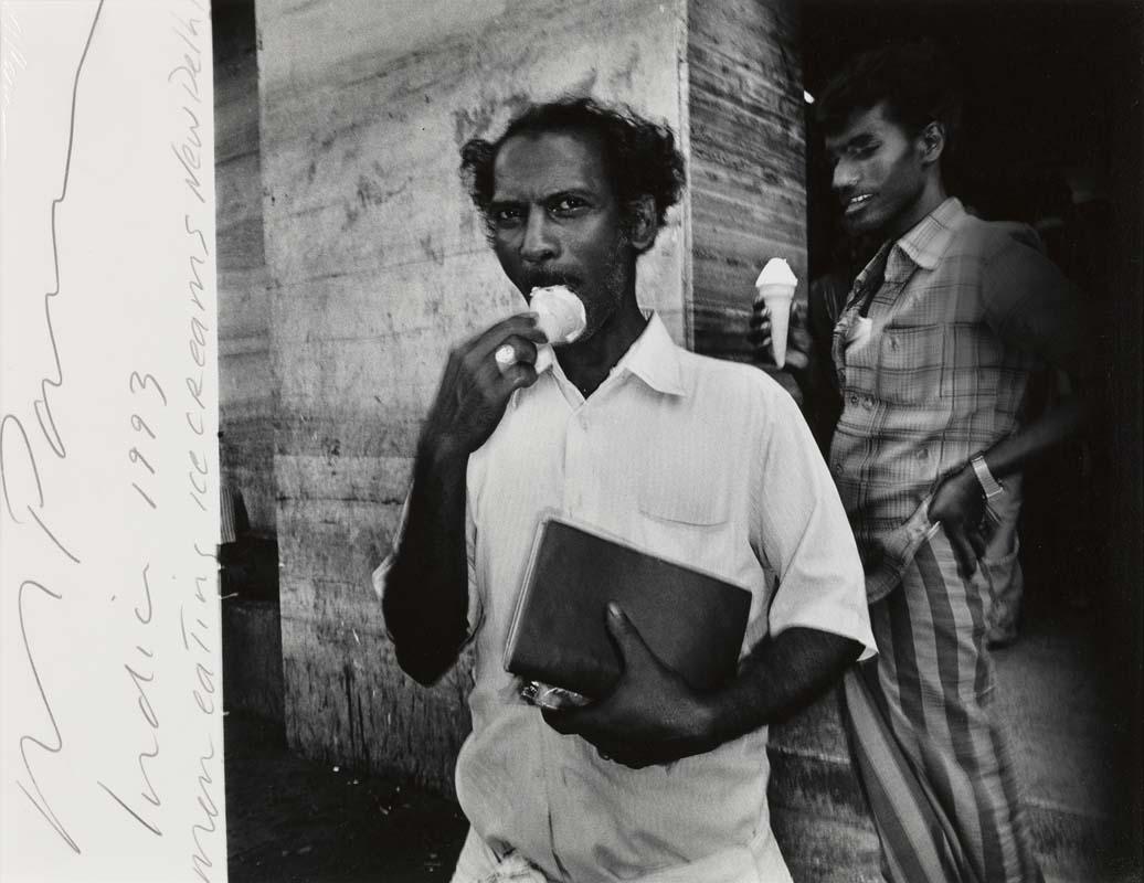 Artwork Two men with icecream, Chennai, South India (from 'Indian Ocean Journals') this artwork made of Gelatin silver photograph on paper, created in 1990-01-01