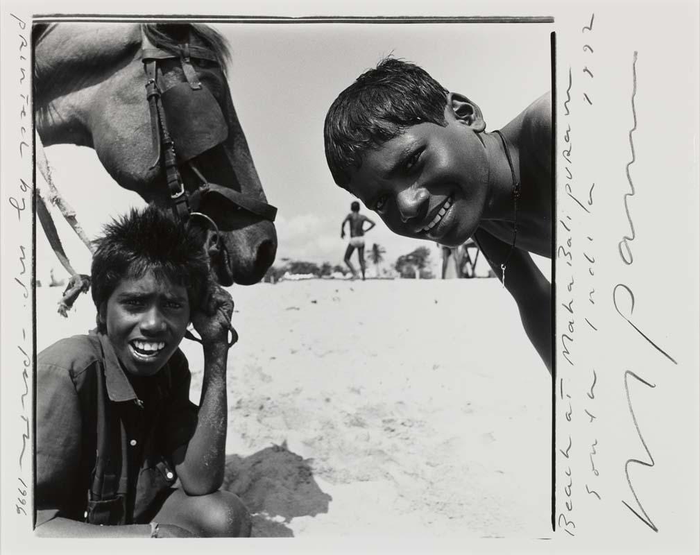 Artwork Two children and a horse, India (from 'Indian Ocean Journals') this artwork made of Gelatin silver photograph on paper, created in 1992-01-01