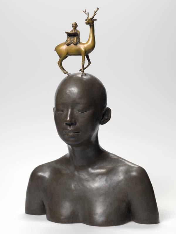 Artwork Metaphysica: Immortal on deer this artwork made of Bronze and brass