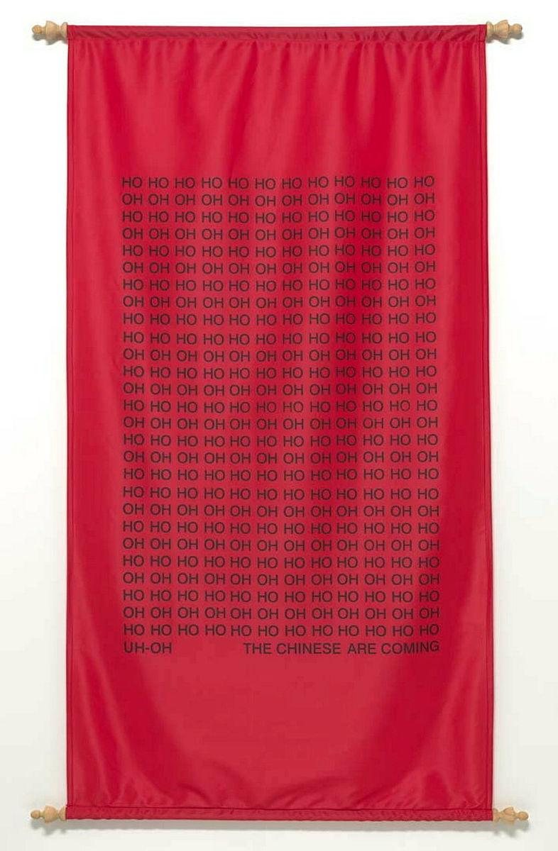 Artwork HO HO Chinese Scroll this artwork made of Silkscreen print on synthetic fabric, PVC and wood, created in 1999-01-01