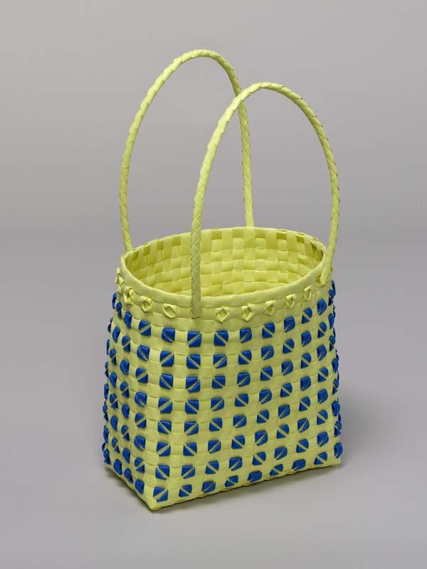 Artwork Basket this artwork made of Check-woven polypropylene tape, created in 2010-01-01