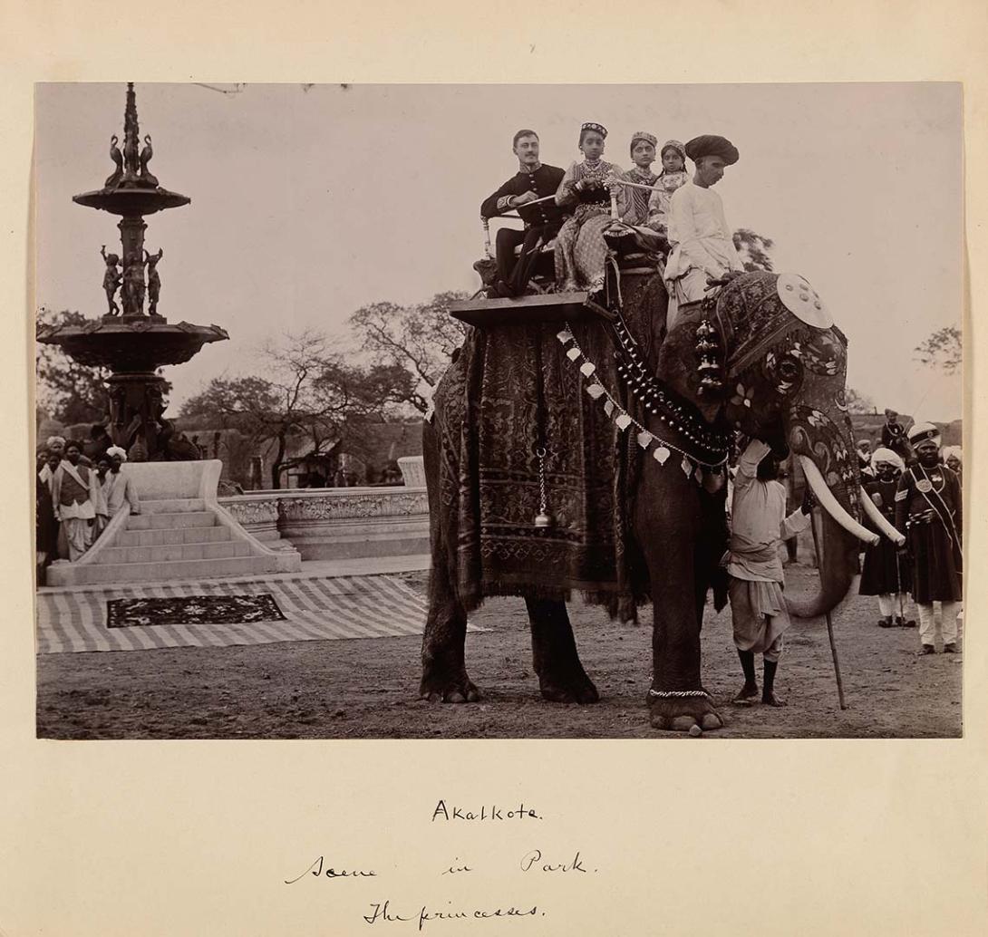Artwork Volume I: Untitled (photographs collected in India by a travelling theatre group) this artwork made of 63 albumen and gelatin silver photographs bound in an album, created in 1880-01-01