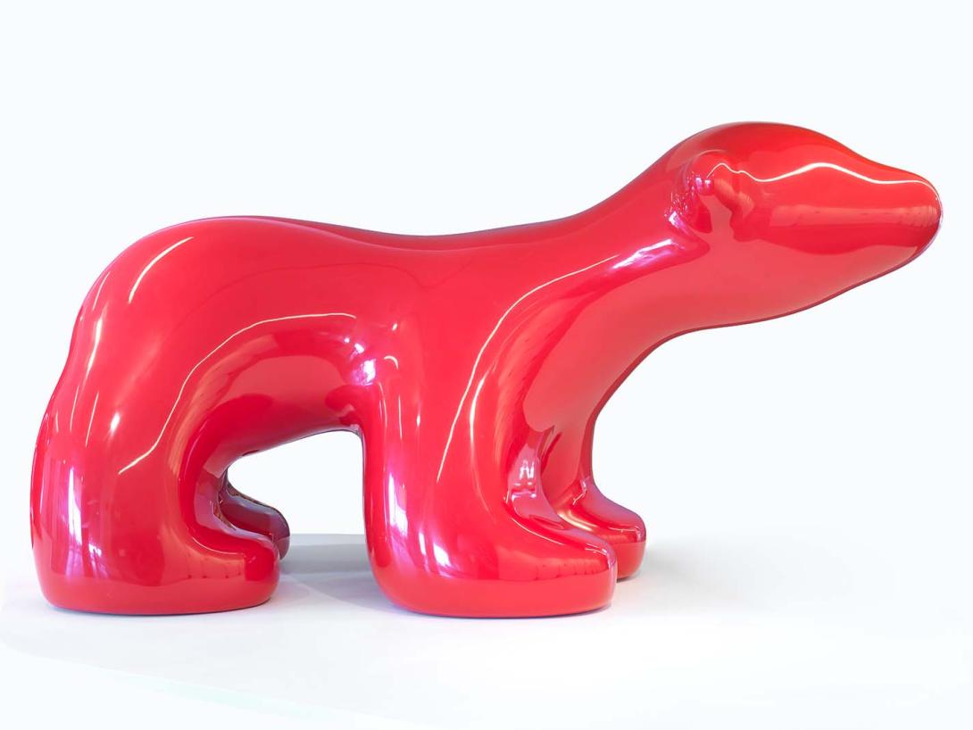 Artwork My beautiful lipstick red polar bear this artwork made of Fibreglass with polyurethane coating, created in 2010-01-01