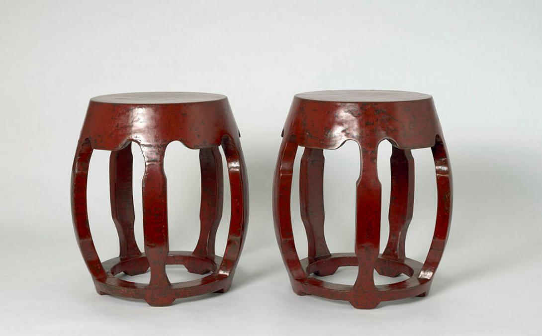 Artwork Pair of barrel shape stools this artwork made of Lacquered wood, created in 1644-01-01