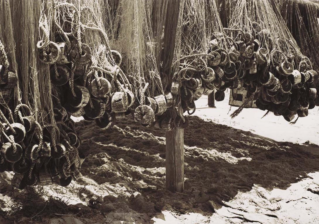 Artwork Fishing nets drying, Noosaville this artwork made of Digital photographic print on paper, created in 1952-01-01