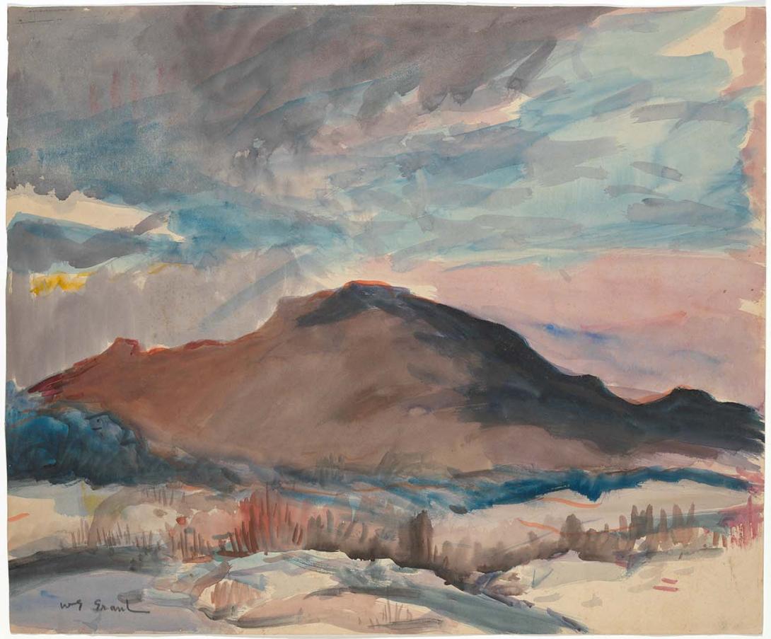 Artwork The brown mountain this artwork made of Watercolour on paper, created in 1940-01-01