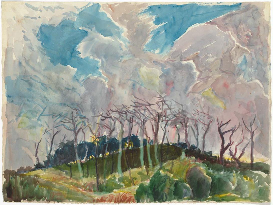 Artwork Dead trees at Coolum this artwork made of Watercolour on paper, created in 1940-01-01