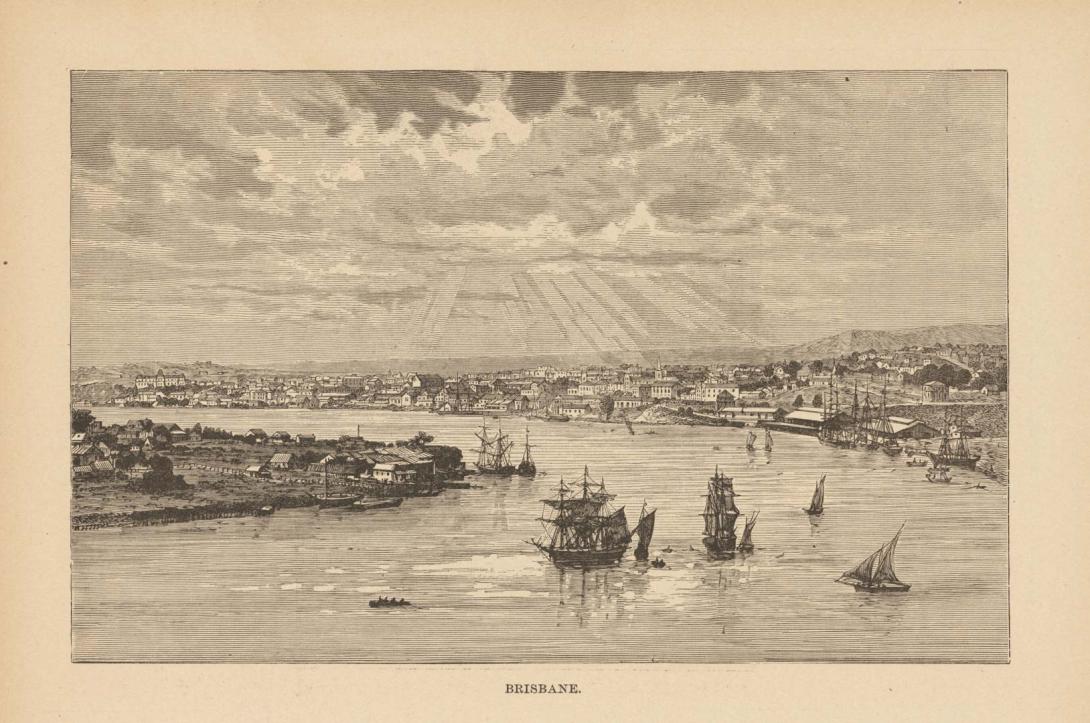 Artwork Brisbane (from 'A Bird's Eye View of the World' 1887, page 824) this artwork made of Engraving