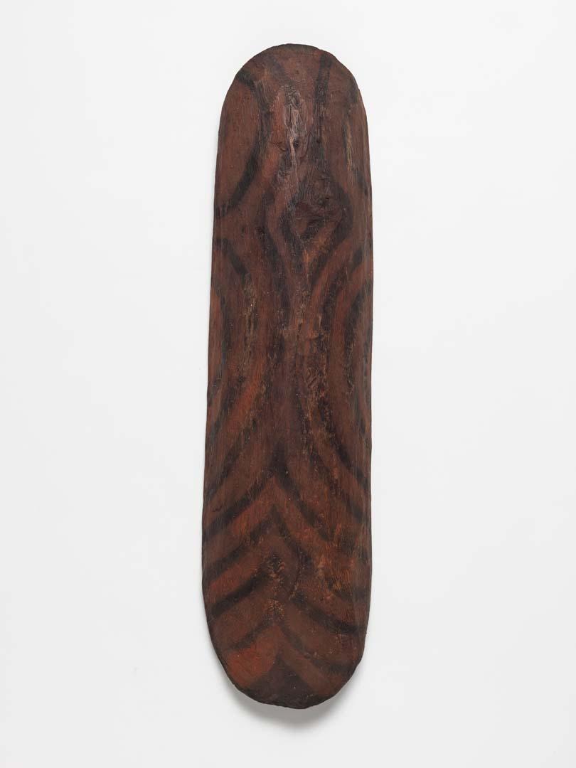 Artwork Shield (Western Queensland) this artwork made of Carved softwood with natural pigments