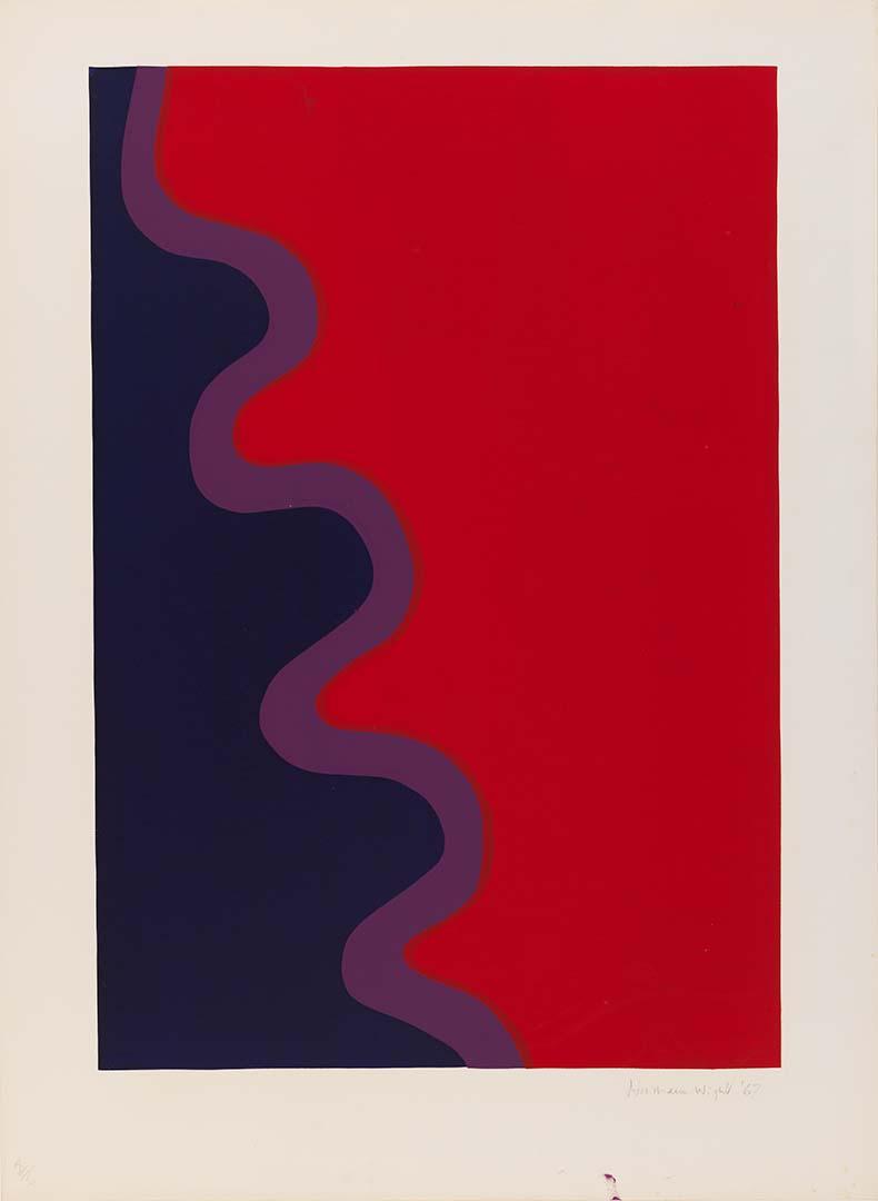 Artwork Untitled - purple curve this artwork made of Screenprint on Kent cartridge paper, created in 1967-01-01