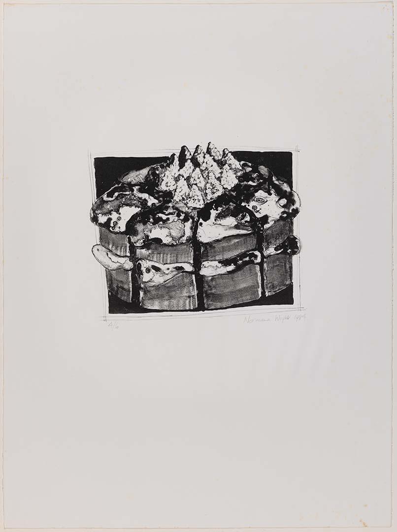 Artwork Cake this artwork made of Lithograph on BFK Rives paper, created in 1984-01-01