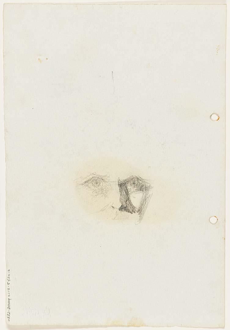 Artwork Man's face showing eyes and nose this artwork made of Pencil on paper, created in 1914-01-01