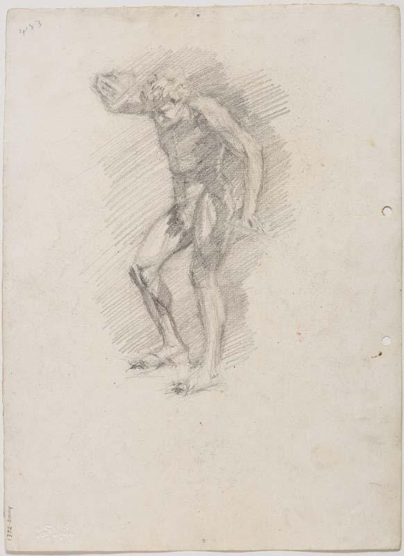 Artwork Classic figure facing left drawn from the cast this artwork made of Pencil on paper, created in 1914-01-01