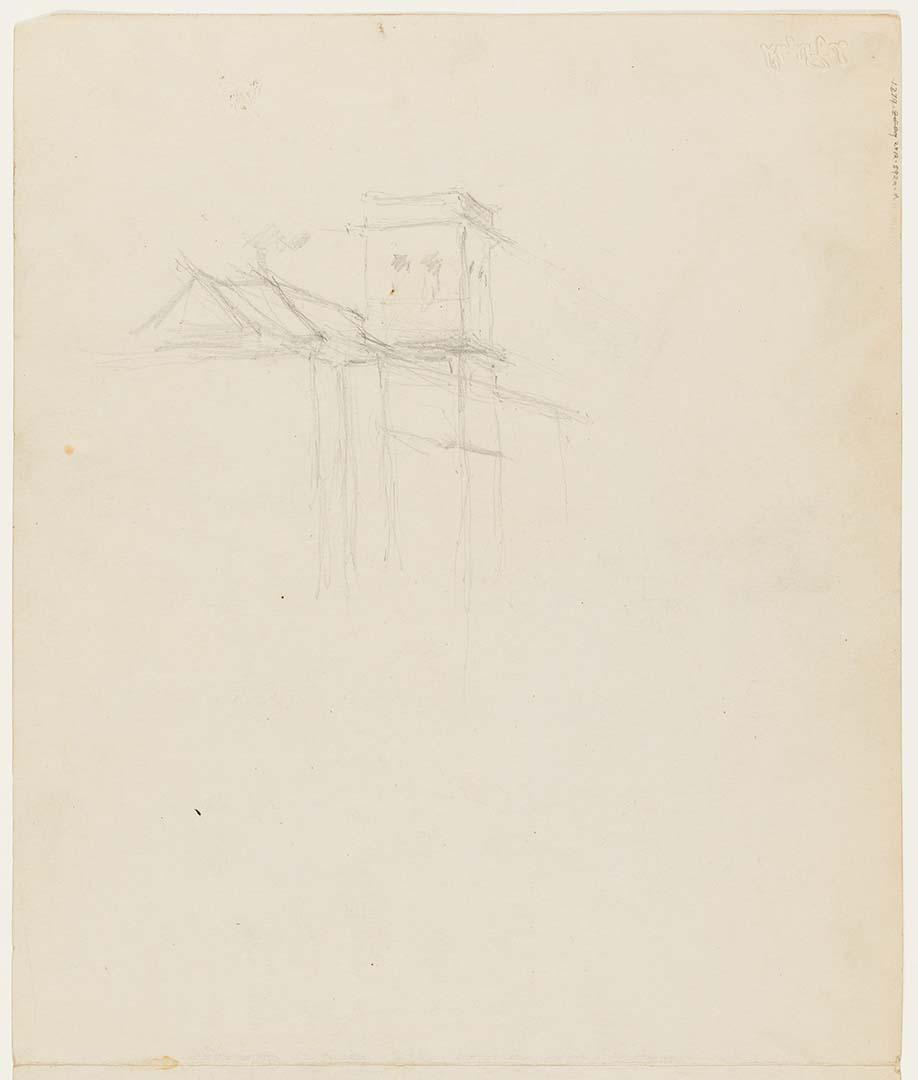 Artwork Sketch of side view of Erneton this artwork made of Pencil on paper, created in 1915-01-01