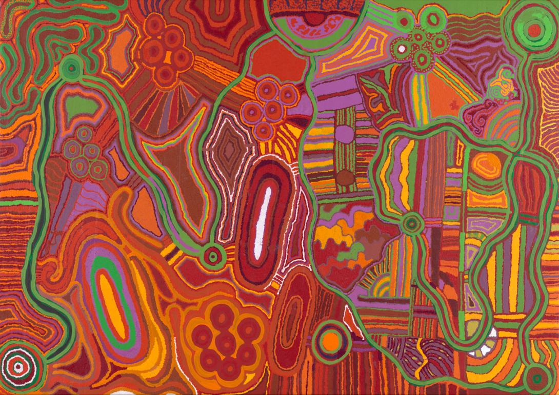 Artwork Malilunyatjara this artwork made of Synthetic polymer paint on canvas, created in 2008-01-01