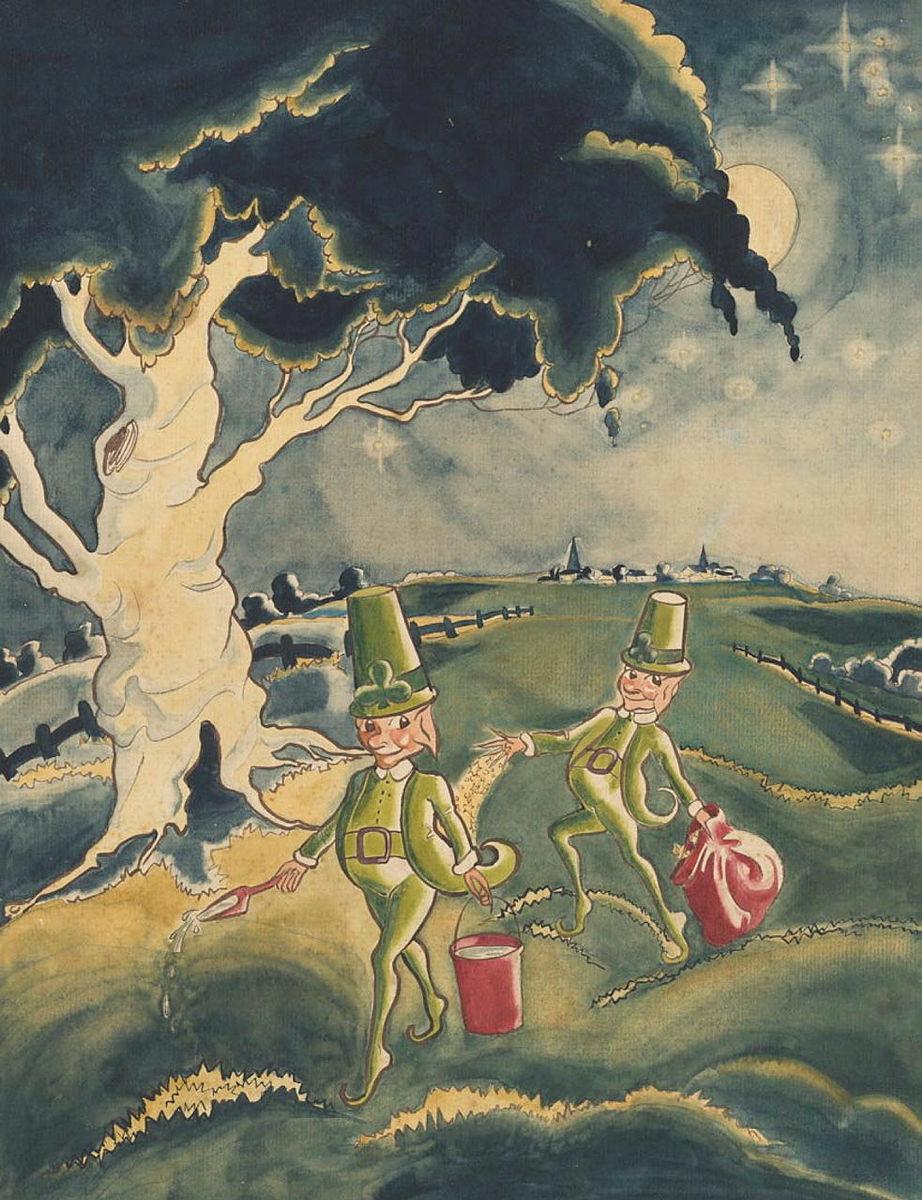Artwork Leprechauns this artwork made of Watercolour on paper, created in 1940-01-01