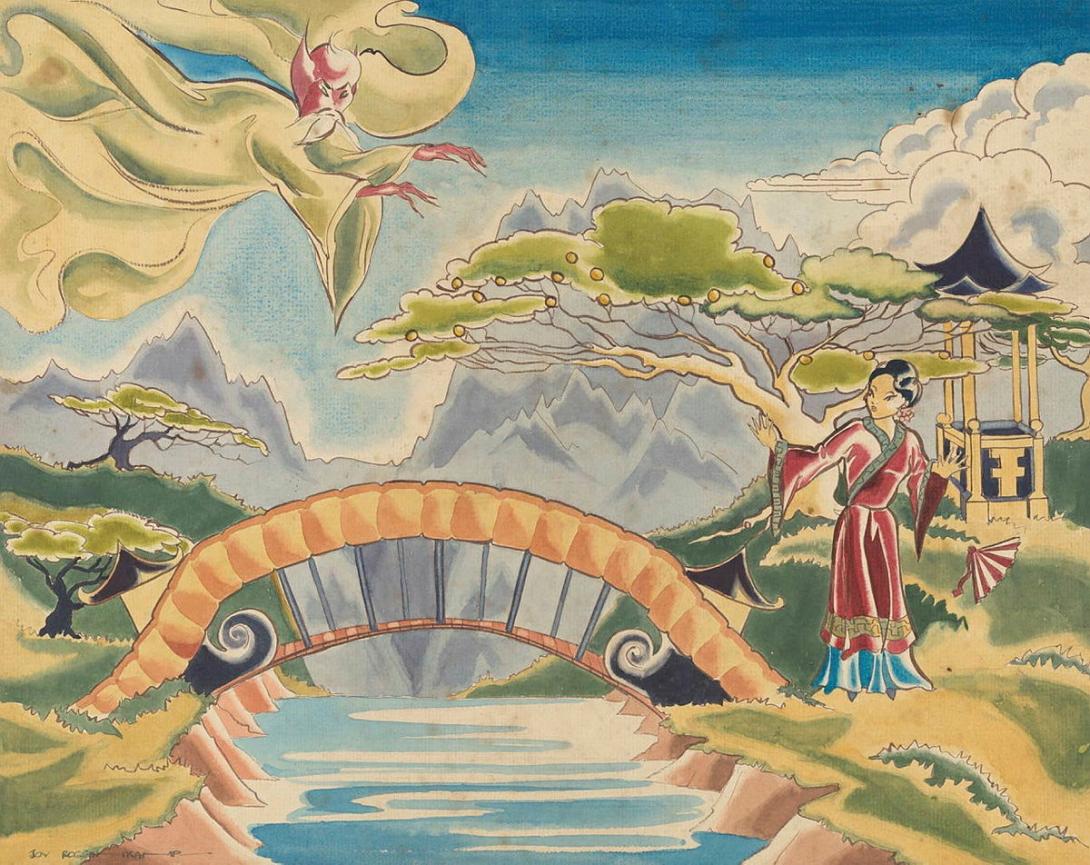 Artwork A Chinese tale this artwork made of Watercolour on paper, created in 1940-01-01
