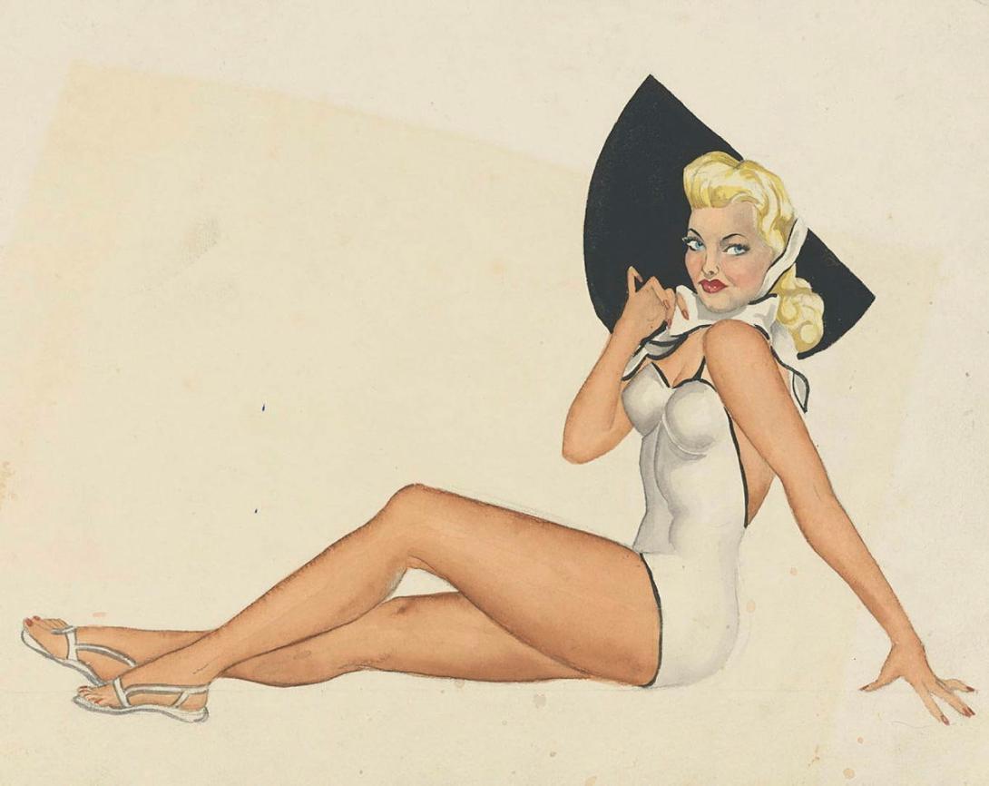 Artwork Pin-up girl this artwork made of Watercolour on paper, created in 1940-01-01