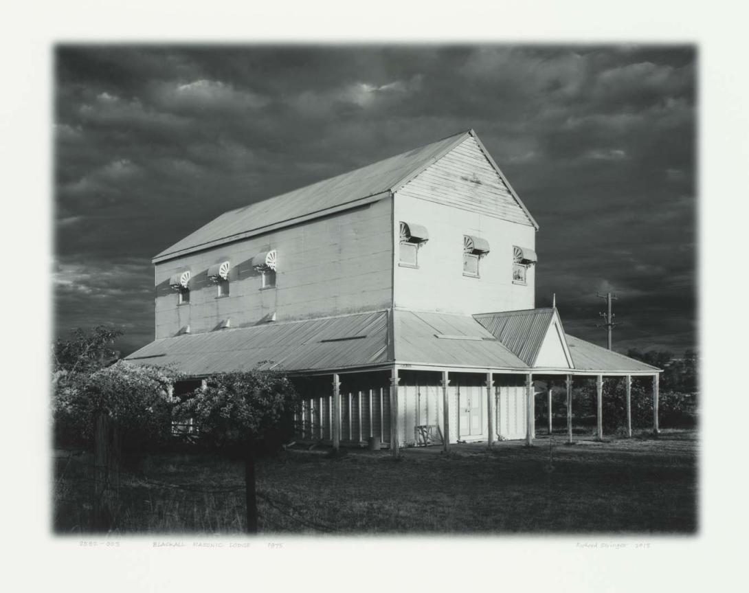 Artwork Blackall Masonic Lodge this artwork made of Black-and-white digital print on paper, created in 1975-01-01