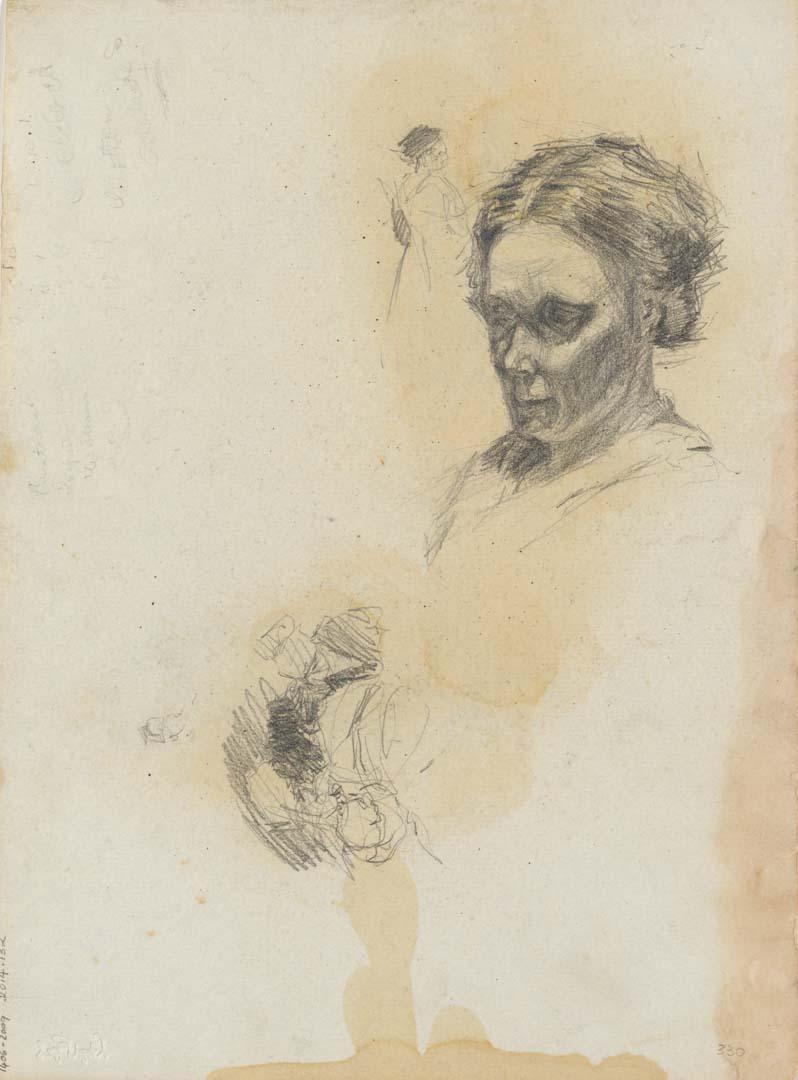 Artwork Portrait of a woman this artwork made of Pencil on sketch paper, created in 1914-01-01