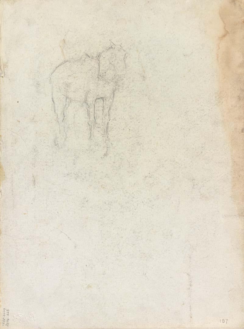 Artwork Sketch of a horse this artwork made of Pencil on sketch paper, created in 1914-01-01