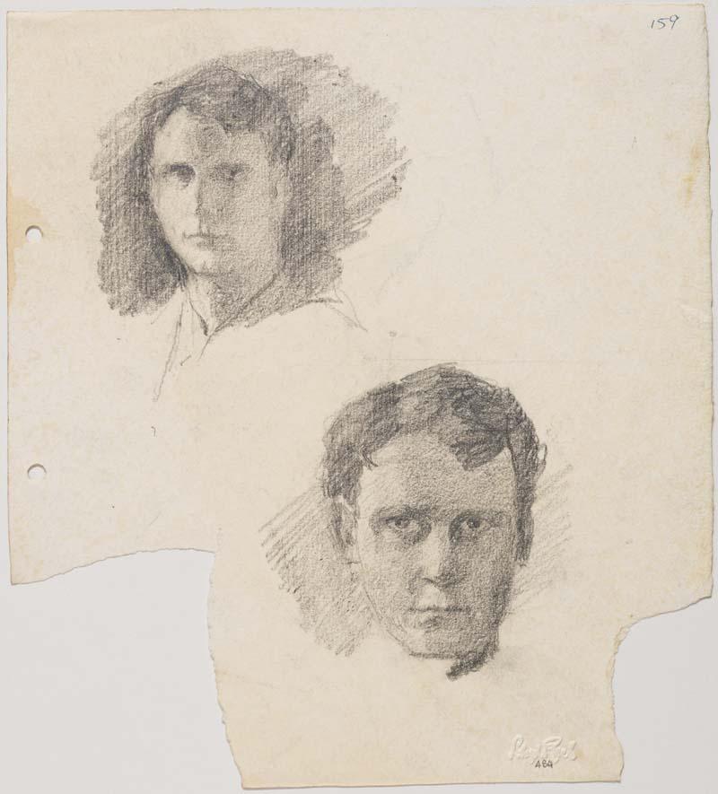Artwork Self portraits this artwork made of Pencil on sketch paper, created in 1914-01-01