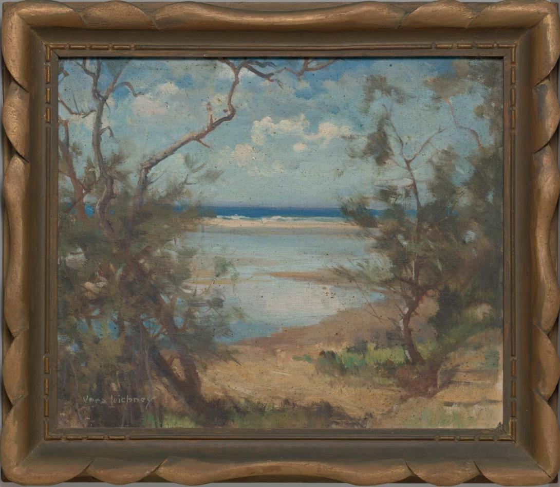Artwork (Landscape, Noosa) this artwork made of Oil on canvas, created in 1930-01-01