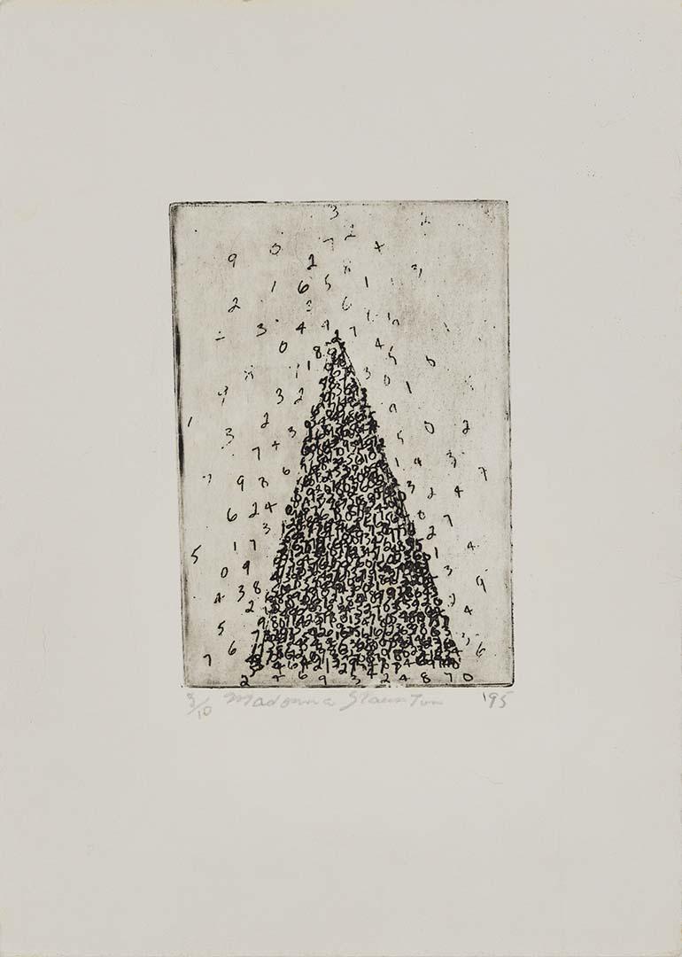 Artwork Untitled (triangle) this artwork made of Etching on paper, created in 1995-01-01