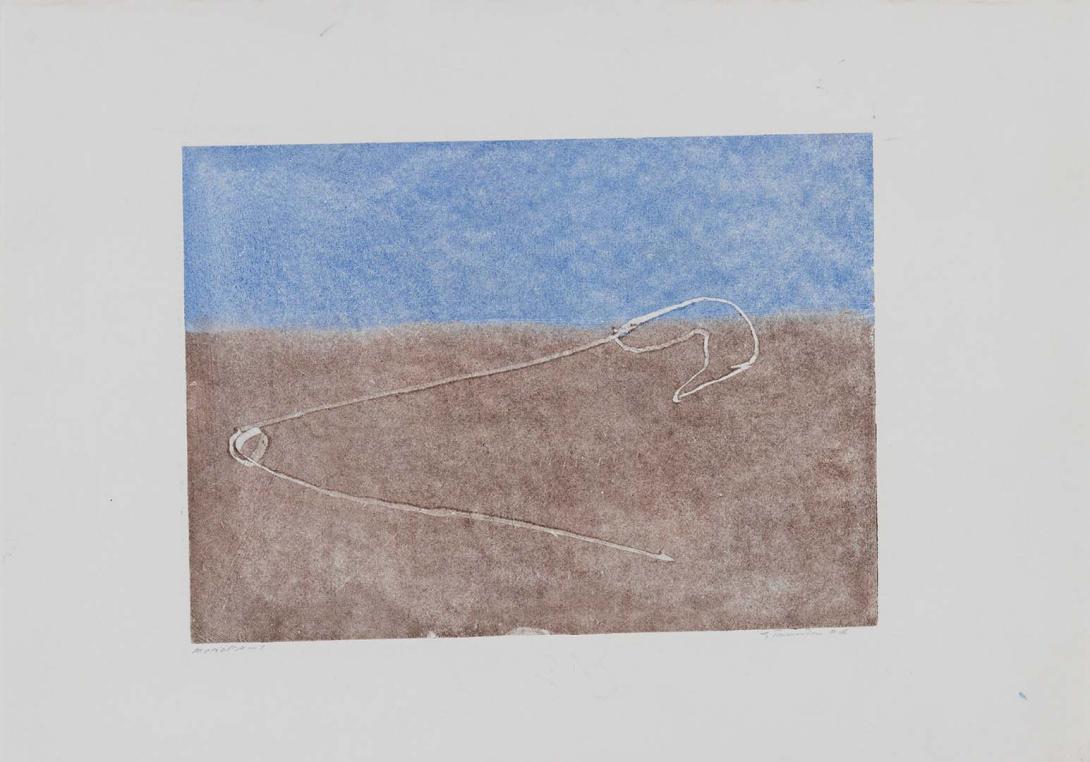 Artwork Levitating safety pin this artwork made of Monoprint on paper, created in 2002-01-01