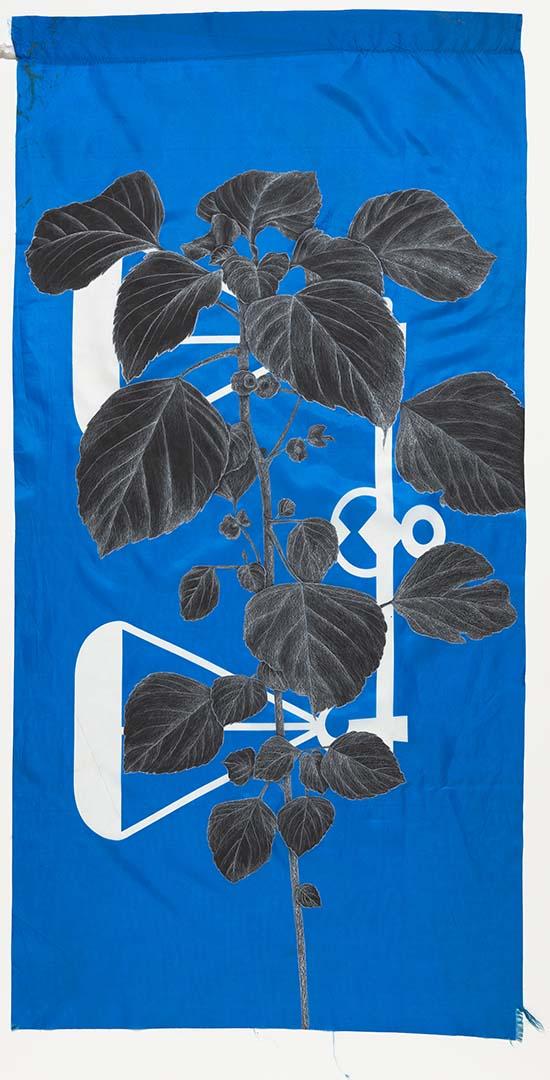Artwork Weeds/Rumpai Series II - Unknown this artwork made of Fabric paint and wax crayon on polyester flag, created in 2015-01-01