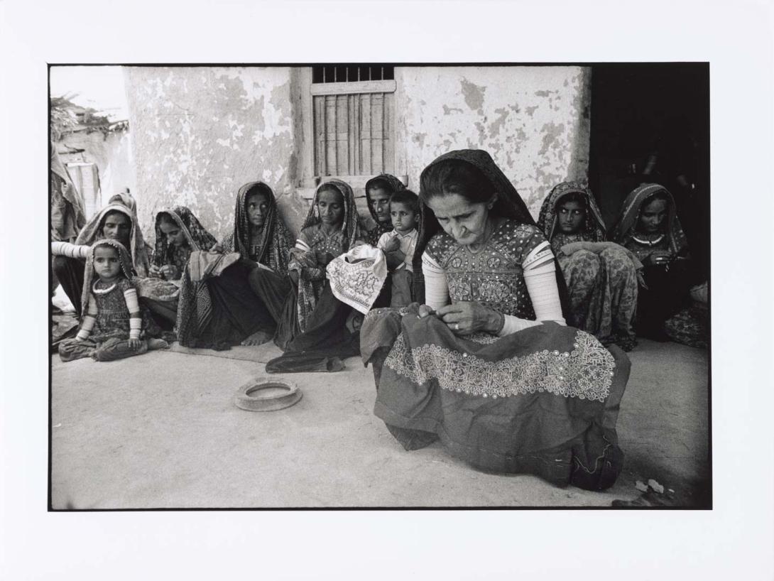 Artwork Women of the Mutha community, Kutch, Gujarat this artwork made of Gelatin silver photograph on paper, created in 1975-01-01