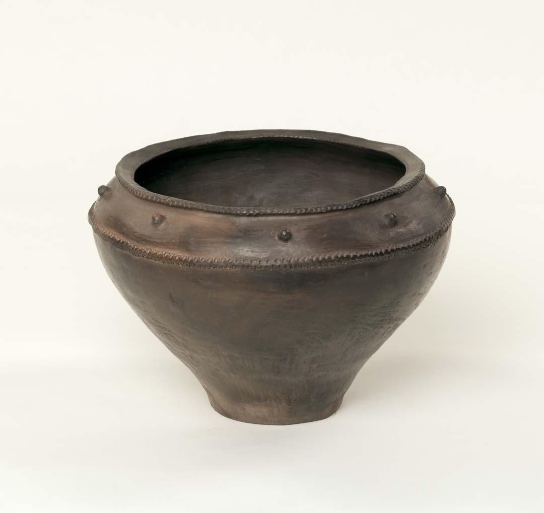 Artwork Cooking pot this artwork made of Hand-thrown earthenware with applied decoration and beeswax