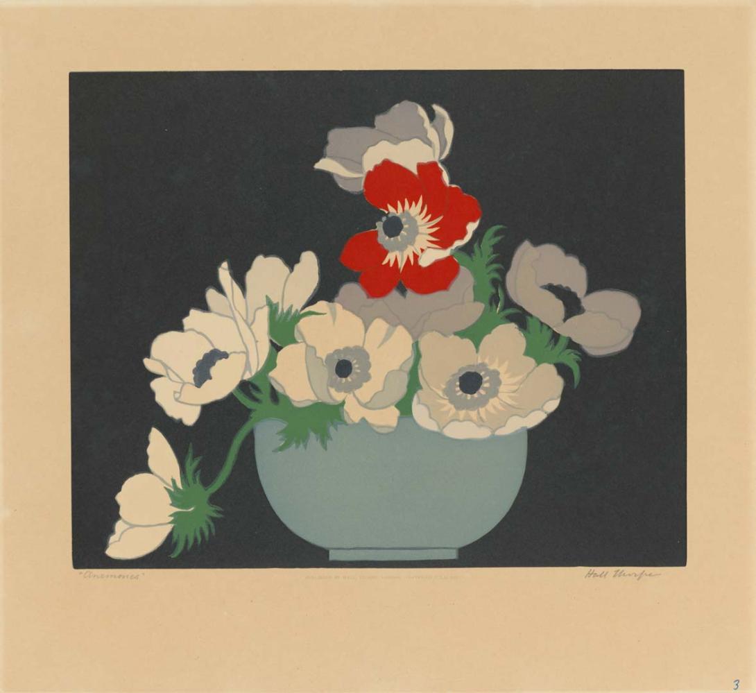 Artwork Anemones this artwork made of Colour woodcut on card, created in 1920-01-01